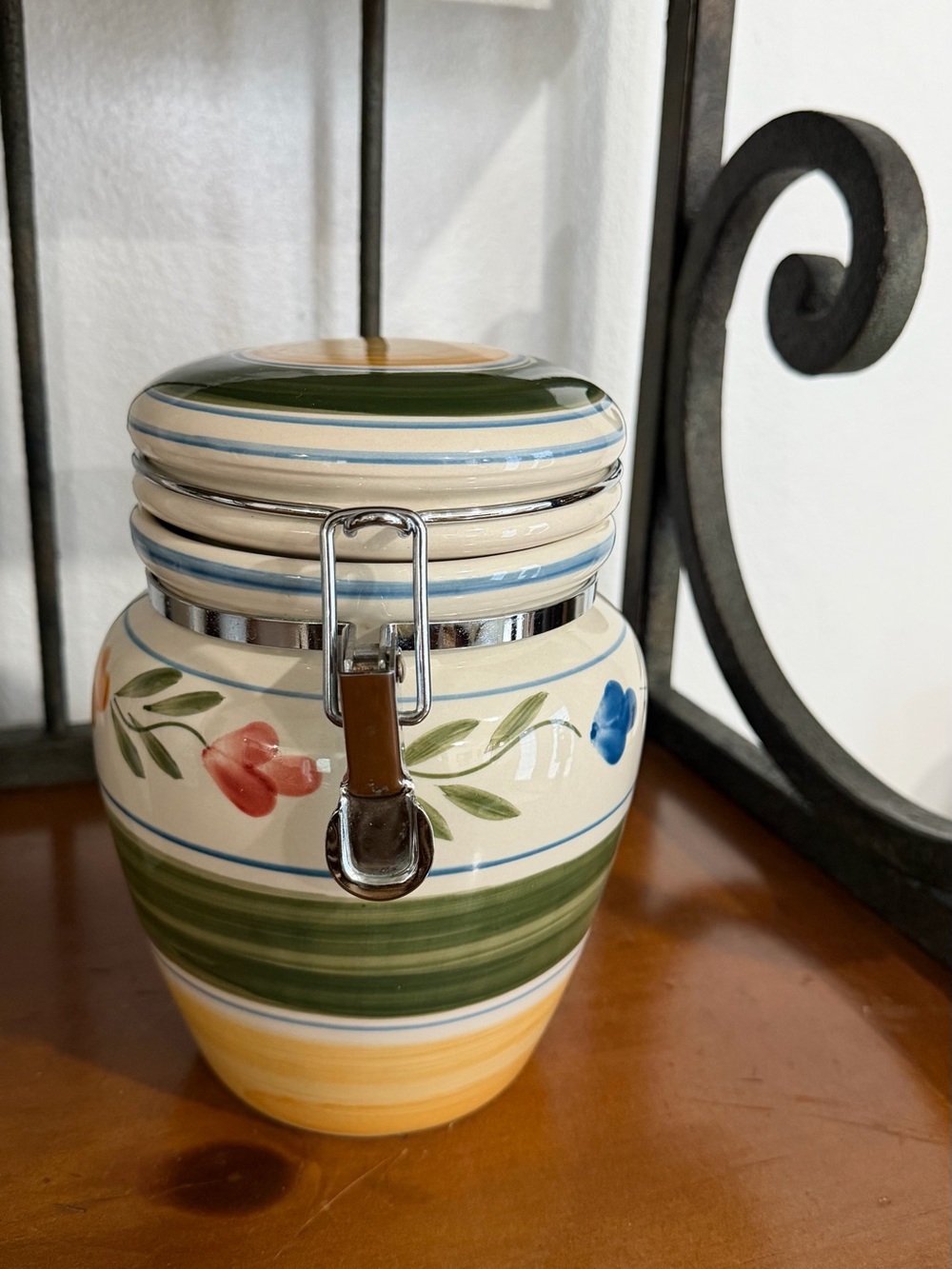 Vintage Gibson Ceramic Floral Canister Jar Storage Cottagecore Kitchen Decor